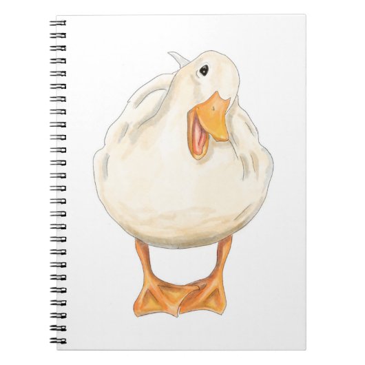 Happy Duck, Schattig Dier, Originele kunst, waterv Notitieboek (Voorkant)
