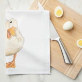 Happy Duck, Schattig Dier, Originele kunst, waterv Theedoek (Quarter Fold)