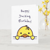 Happy Ducking Birthday Kaart (Gele Bloem)