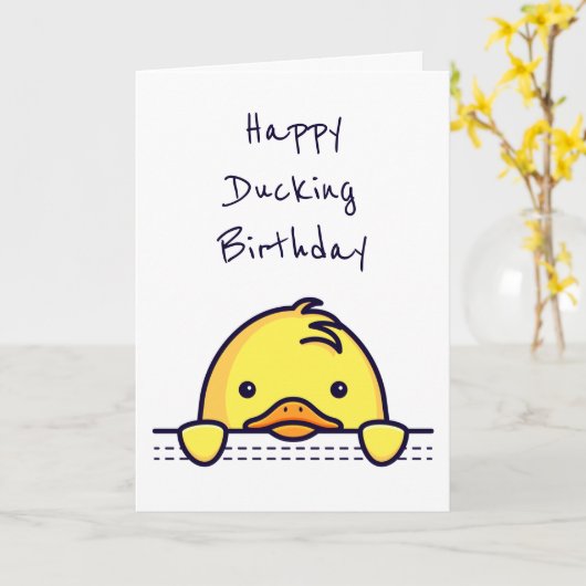 Happy Ducking Birthday Kaart (Gele Bloem)