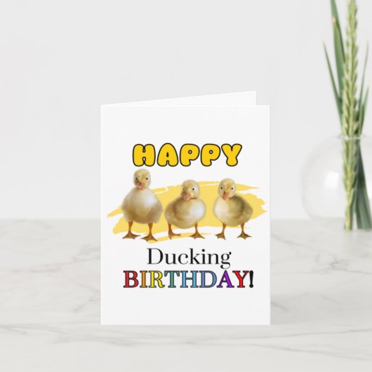 Happy Ducking Puns Verjaardag Kaart (Voorkant)