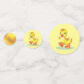 Happy Duckling & Gold Confetti op Yellow Birthday (Voorkanten)