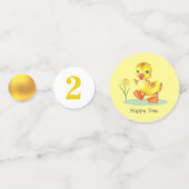 Happy Duckling & Gold Confetti op Yellow Birthday (Achterkanten)