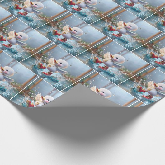 Happy Duckling in Rain Puddle Cadeaupapier (Hoek)