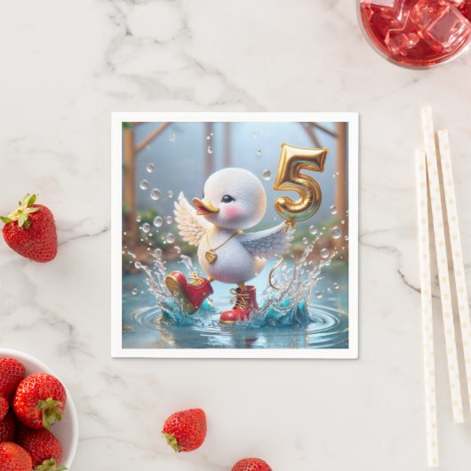 Happy Duckling met #5 Verjaardagsballon Servet (Insitu)