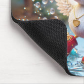 Happy Duckling met rode regenlaarzen Muismat (Hoek)