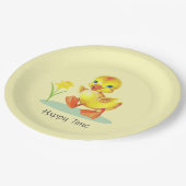 Happy Duckling op Lichtgeel Party Paper Bord (Gekanteld)