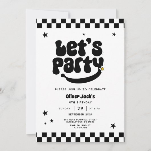 Happy Dude Elke Leeftijd Verjaardag Uitnodiging (Voorkant)