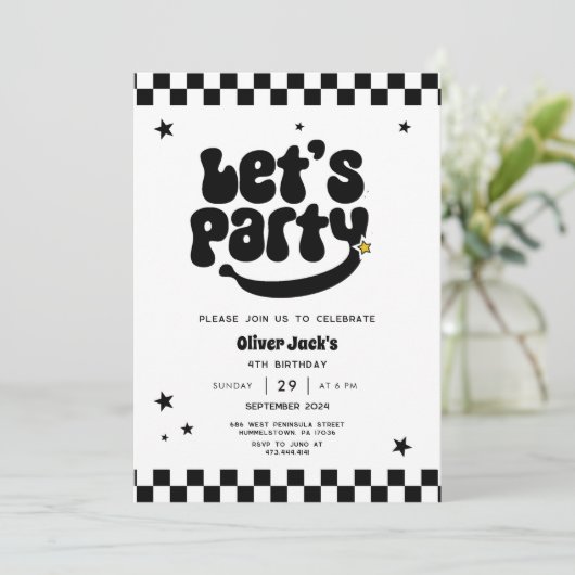 Happy Dude Elke Leeftijd Verjaardag Uitnodiging (Staand voorkant)