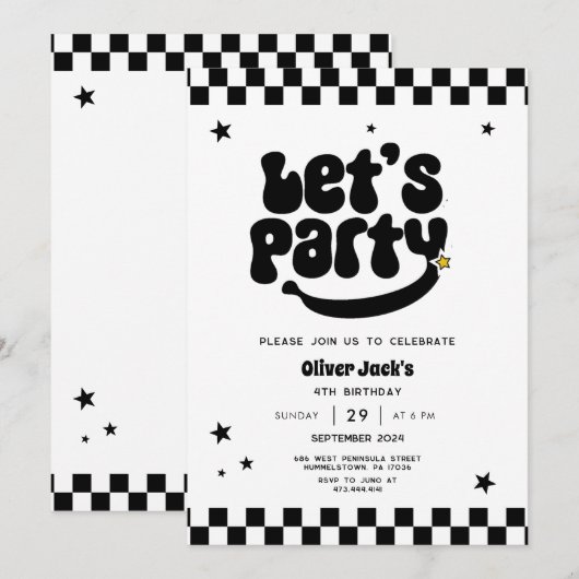 Happy Dude Elke Leeftijd Verjaardag Uitnodiging (Voorkant / Achterkant)