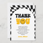 Happy Dude Retro Arch Birthday Party Bedankkaart (Voorkant)