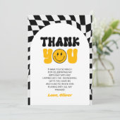 Happy Dude Retro Arch Birthday Party Bedankkaart (Staand voorkant)