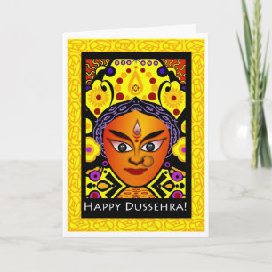 Happy Dussehra, Godin Durga Wenskaart Kaart