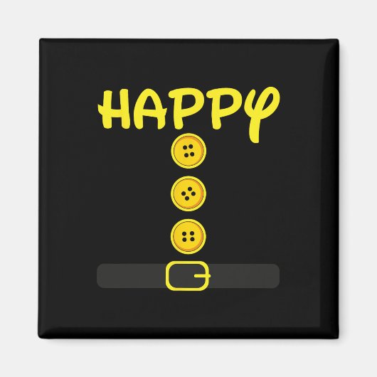 Happy Dwarf Halloween Costume Colour Family Matchi Magneet (Voorkant)