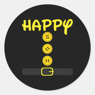Happy Dwarf Halloween Costume Colour Family Matchi Ronde Sticker