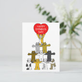 Happy Dyngus Day April Cartoon Katten Briefkaart (Staand voorkant)