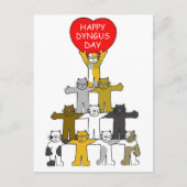 Happy Dyngus Day April Cartoon Katten Briefkaart (Voorkant)
