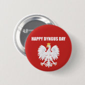 Happy Dyngus Day Poolse witte adelaar Button (Voorkant /achterkant)