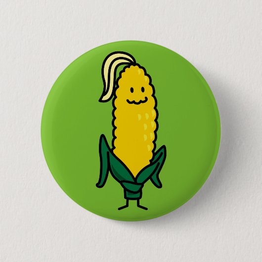 Happy Ear Corn op de krab Ronde Button 5,7 Cm (Voorkant)