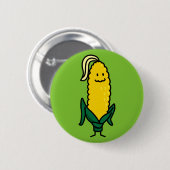 Happy Ear Corn op de krab Ronde Button 5,7 Cm (Voorkant /achterkant)