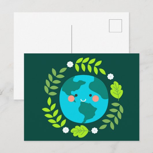 Happy Earth Briefkaart (Voorkant / Achterkant)
