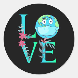 Happy Earth dag 2021, schattig cadeau om te vieren Ronde Sticker