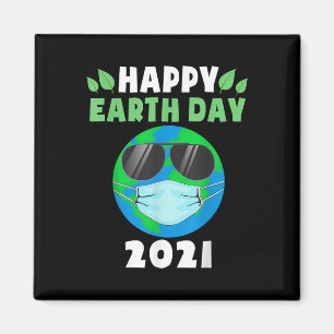 Happy Earth Day 2021 Funny Earth Wearing Mask Kind Magneet