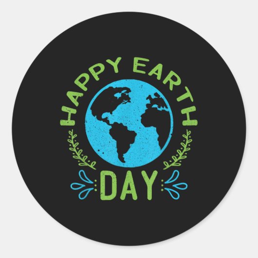 Happy Earth Day 2021 Ronde Sticker (Voorkant)