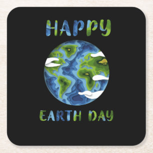 Happy Earth Day 2022 Kartonnen Onderzetters