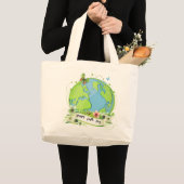 Happy Earth Day 2024 Grote Tote Bag (Voorkant (product))