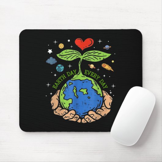 Happy Earth Day 2024 Red onze planeet Schattige Ea Muismat (Met muis)
