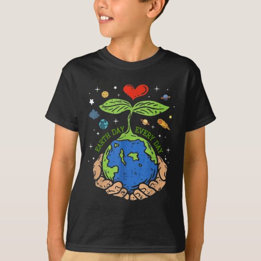 Happy Earth Day 2024 Red onze planeet Schattige Ea T-shirt (Voorkant)