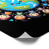 Happy Earth Day 2025 Cool Earth Day Kinderen Kinde Poster (Hoek)