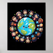 Happy Earth Day 2025 Cool Earth Day Kinderen Kinde Poster (Voorkant)