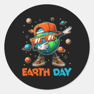 Happy Earth Day 2025 Funny Earth Day Kinder peuter Ronde Sticker