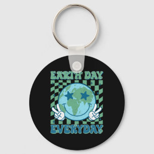 Happy Earth Day 2025 Retro Groovy Earth Day Everyd Sleutelhanger