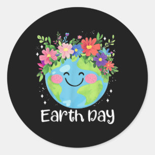 Happy Earth Day 2025 Schattigee Earth Day Kinder p Ronde Sticker