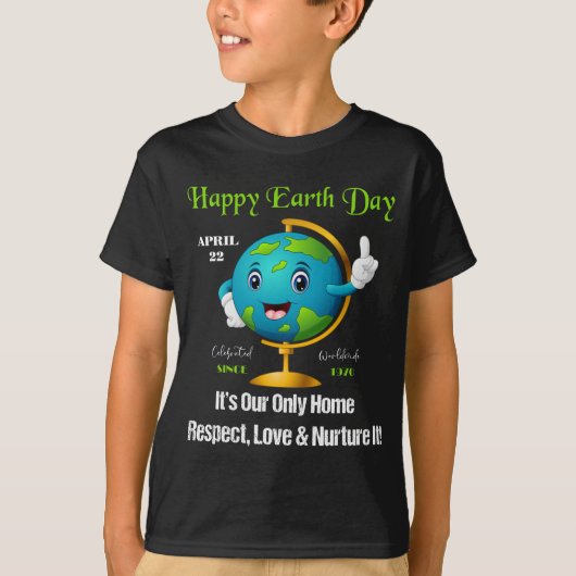 Happy Earth Day April 22, Kinder Jongen T-Shirt (Voorkant)