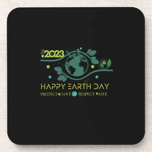 Happy Earth Day Bier Onderzetter (Voorkant)