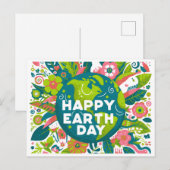 Happy Earth Day Bloemen Feestdagenkaart (Voorkant / Achterkant)