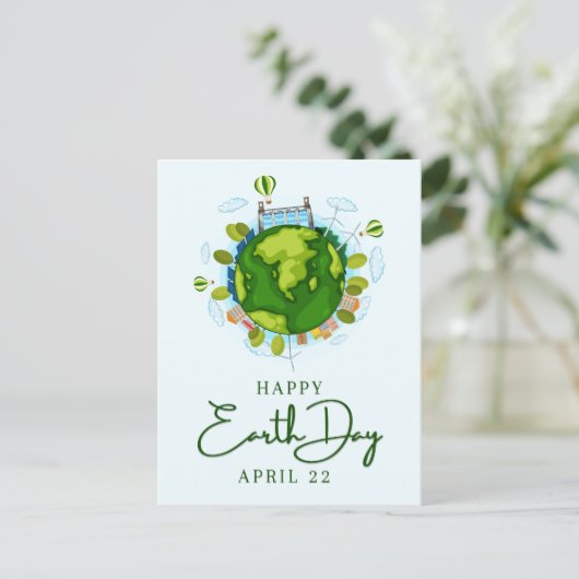 Happy Earth Day Briefkaart (Staand voorkant)