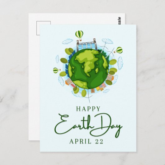 Happy Earth Day Briefkaart (Voorkant / Achterkant)