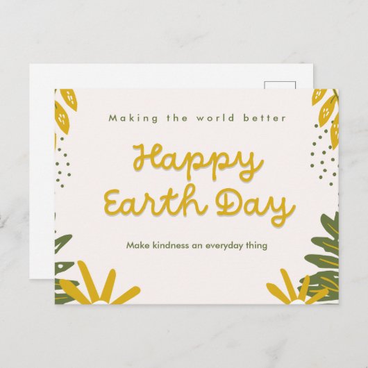 Happy Earth Day Briefkaart (Voorkant / Achterkant)