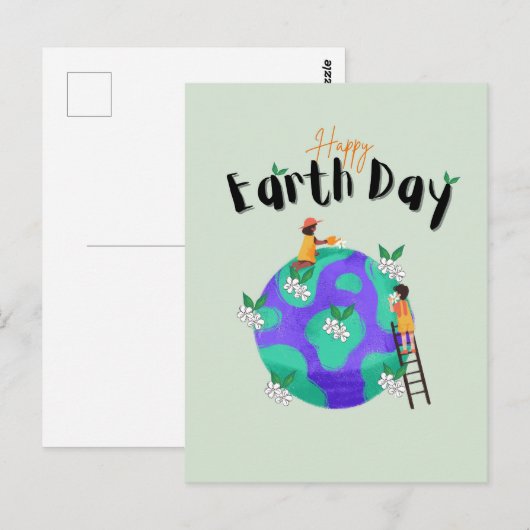Happy Earth Day Briefkaart (Voorkant / Achterkant)