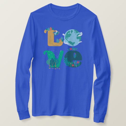 Happy Earth Day Cute LOVE Environmental Science T-shirt (Design voorkant)