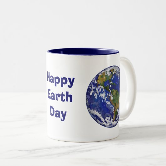 Happy Earth Day Eart Art Mok (Voorkant rechts)