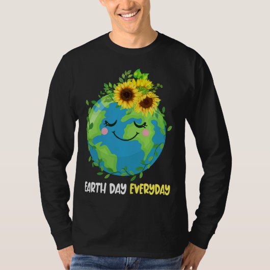 Happy Earth Day Everyday 2023 Earth Sunflower Save T-shirt (Voorkant)