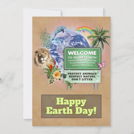 Happy Earth Day Feestdagenkaart (Voorkant)