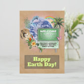 Happy Earth Day Feestdagenkaart (Staand voorkant)