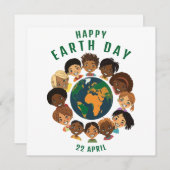 Happy Earth Day Flat Holiday Kaart (Voorkant / Achterkant)